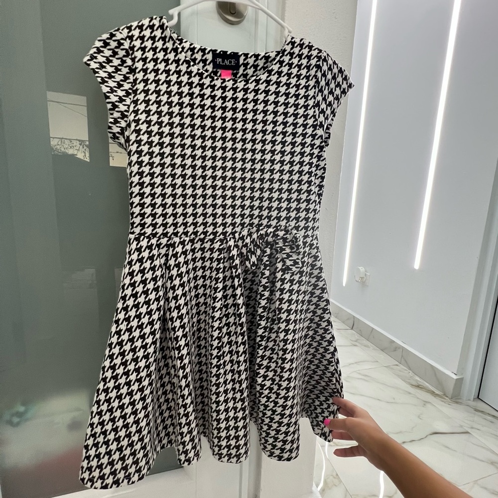 Balck and white Houndstooth short dress